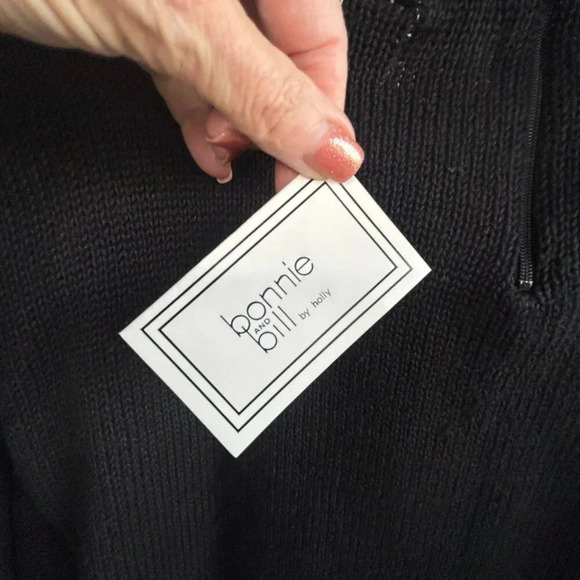 Vintage 80s Bonnie & Bill Zebra Print  Bling Embellished Sweater  NWT - Picture 5 of 9